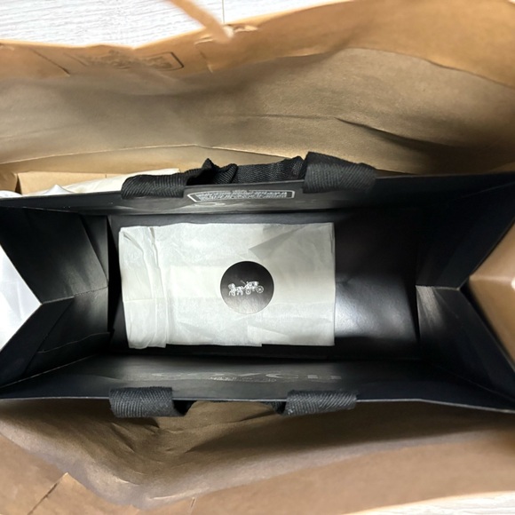 Coach Brown and Black Bag Set with White Dust Cover - Picture 3 of 3